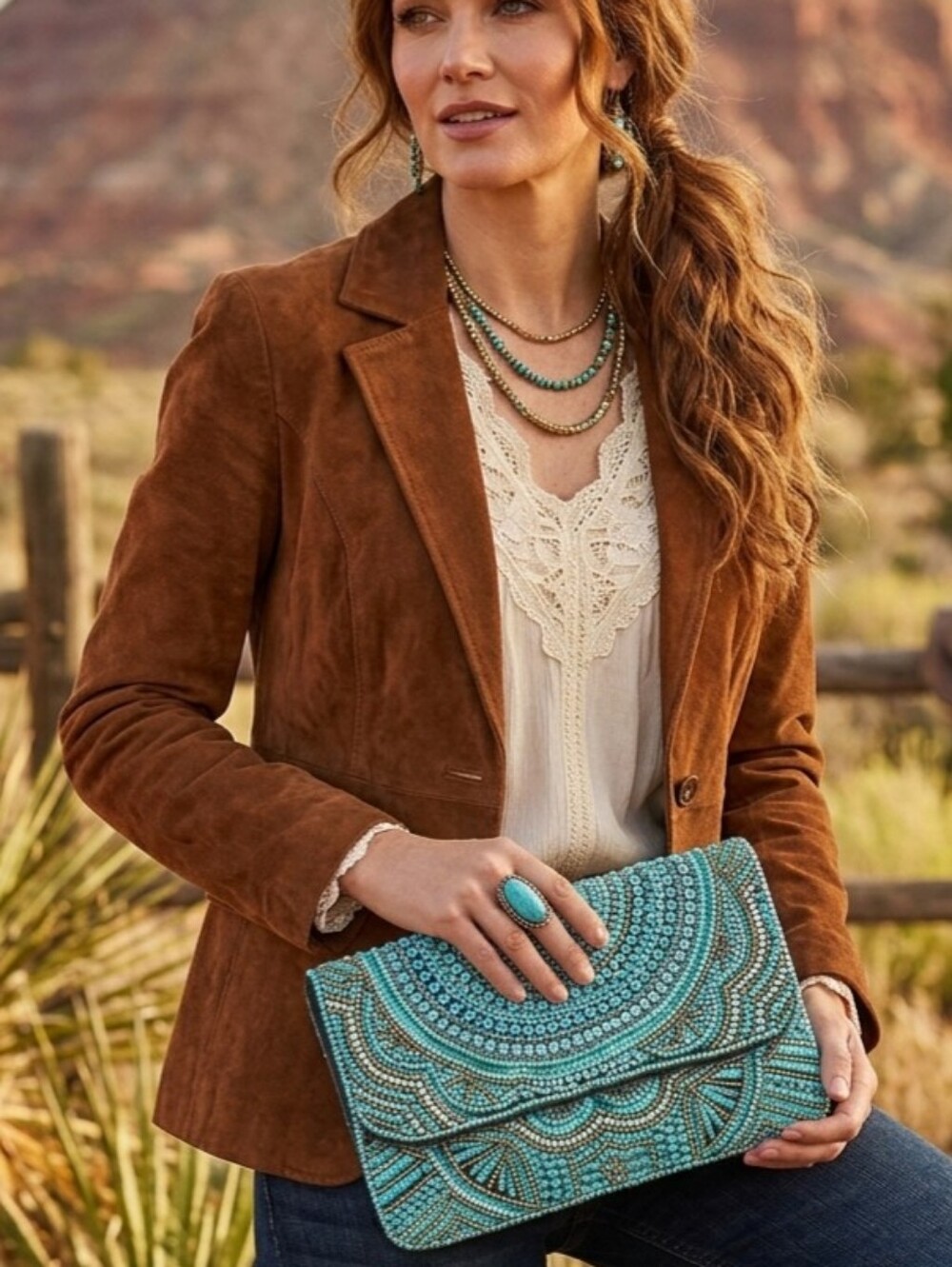 Turquoise Beaded Clutch Bag ā Elegant Womenās Evening Clutch